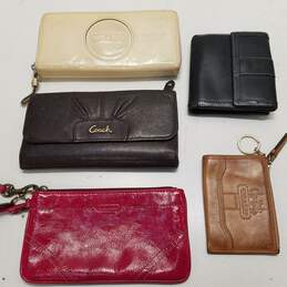 COACH Assorted Bundle Lot Set Of 5 Multi Leather Small Envelope Wallets