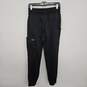 Black Cargo Jogger Pants With Drawstring image number 1