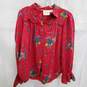 Maeve by Anthropologie Red Flower Patterned Blouse Size 2P image number 1