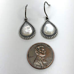 Designer Lucky Brand Silver-Tone Teardrop Imitation Pearl Drop Earrings alternative image