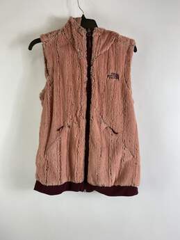 The North Face Women Pink Fur Sweater Vest M
