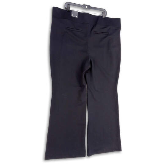 NWT Womens Black Elastic Waist Pull-On Pockets Bootcut Leg Ankle Pants Sz 4 image number 2