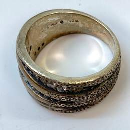 Designer Silpada 925 Sterling Silver Cubic Zirconia Stone Organic Band Ring alternative image