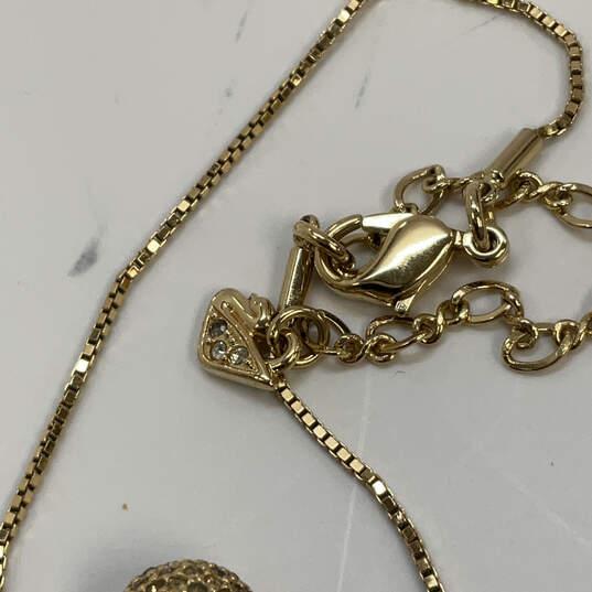 Designer Swarovski Gold-Tone Clear Crystal Lobster Clasp Pendant Necklace image number 4