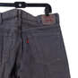 Mens Gray 505 Dark Wash Stretch Denim Straight Jeans Size 38 X 30 image number 3