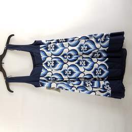 Maggy London Women Blue Mutilcolor Sleeveless Midi Dress M 8 NWT alternative image