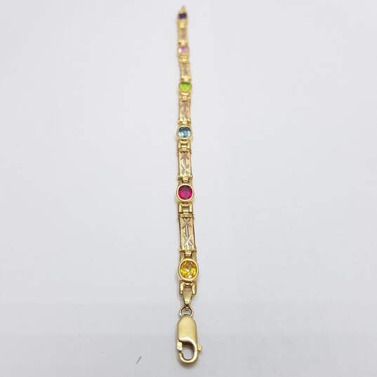 BB 14K Gold Assorted Gemstone Tricolor Bracelet 11.4g image number 4