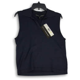 NWT Womens Navy Blue Sleeveless V-Neck Pullover Blouse Top Size X
