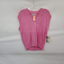 Miss Garland Vintage Pink Cotton Sleeveless Pullover Sweater WM Size XL