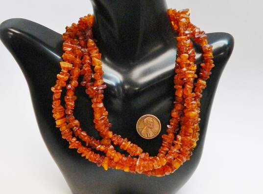 Artisan Honey Amber Raw Nugget Bead Necklace 40.7g image number 4