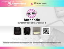 Authentic Burberry Womens Black Adjustable Strap Multi-Pockets Book Bag Backpack alternative image