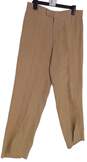 Mens Beige Flat Front Slash Pockets Belt Loops Straight Leg Pants Size M image number 4