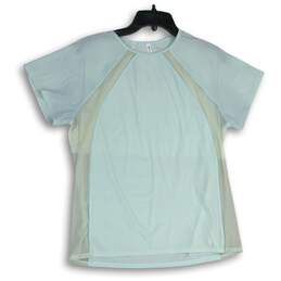 Athleta Womens Blue Round Neck Short Sleeve Training Pullover T-Shirt Size S