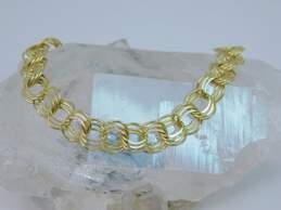 14K Yellow Gold Fancy Link Chain Bracelet 7.9g
