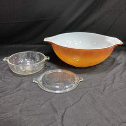 Pair of Pyrex Orange Mixing Bowls