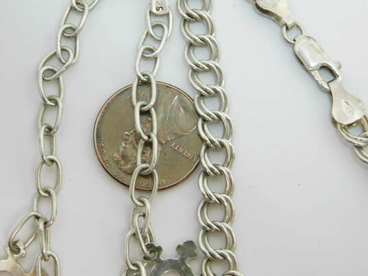 Sterling Silver Vintage & Modern DIY Charm Bracelets & Charms 43.7g image number 5