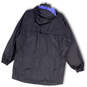 Womens Black Long Sleeve Front Pockets Full-Zip Windbreaker Jacket Size M image number 2