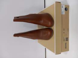 Michael Kors Frenchie Luggage Women's Leather Boots Size 8M In Box