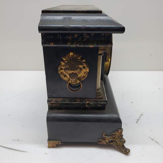 Vintage Seth Thomas Pillar Style Lion Knocker Mantle Clock for P/R image number 5