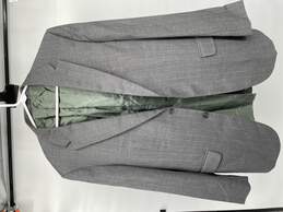 Mens Gray Striped Notch Collar Blazer & Pants 2 Piece Suit Set Size 44 alternative image