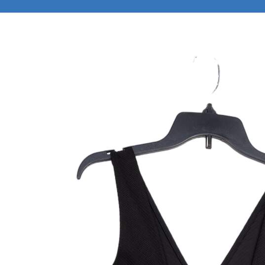 H&M Womens Black Pleated Sleeveless V-Neck Short Fit & Flare Dress Size Medium image number 3