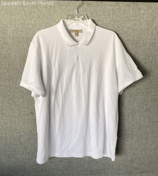 Authentic Burberry Mens White Collared Short Sleeve Golf Polo Shirt Size XXXL image number 1