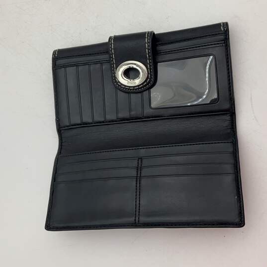 Womens Black Leather Inner Pockets Turn Lock Clutch Bifold Wallet image number 3