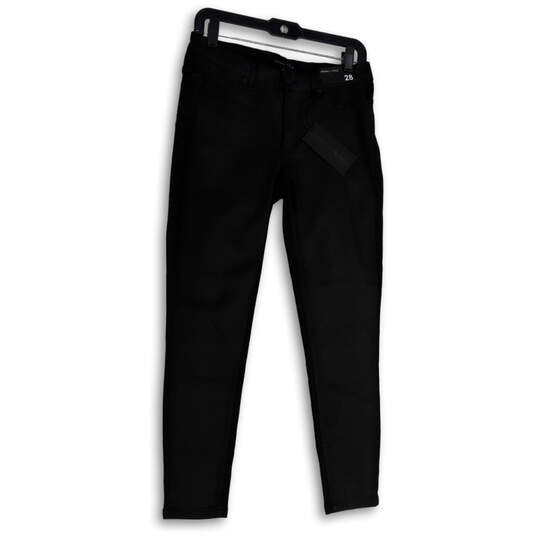 NWT Womens Black Denim Dark Wash Stretch Pockets Skinny Leg Jeans Size 28 image number 1