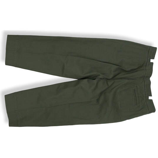 Womens Olive Green Flat Front Slit Hem Straight Leg Capri Pants Size 1.5 image number 2