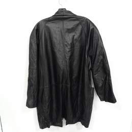 Charles Klein Black Leather Jacket Size XL alternative image