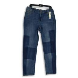 NWT Womens Blue Dark Wash Stretch Pocket Denim Skinny Leg Jeans Size 10
