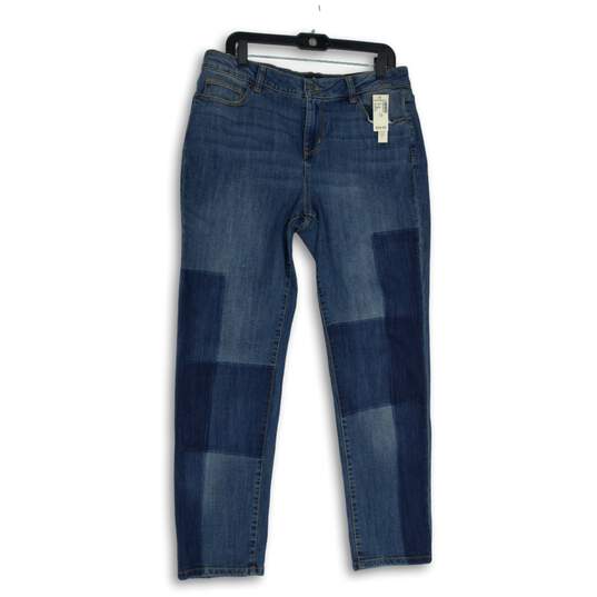 NWT Womens Blue Dark Wash Stretch Pocket Denim Skinny Leg Jeans Size 10 image number 1