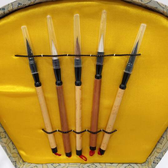 Chinese Treasure Scholar Table Ink Brush Set & Stamps IOB image number 3