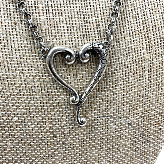 Designer Brighton Silver-Tone Adore Me Heart Lobster Clasp Pendant Necklace image number 2