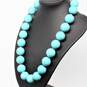 Sterling Silver Beaded Howlite Necklace (16.0in) - 129.8g image number 3