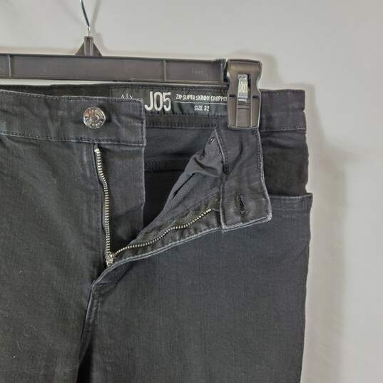 Armani Exchange Women Black Zip Super Skinny Cropped Jeans sz 32 image number 3
