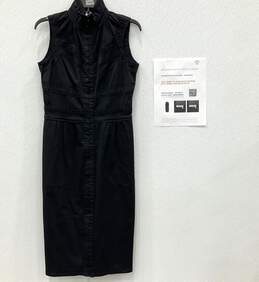 Saint Laurent YSL Black Sheath Victorian Ruffle Dress