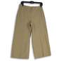 NWT Ann Taylor Womens Beige The Marina Flat Front Wide Leg Ankle Pants Size 6P image number 1