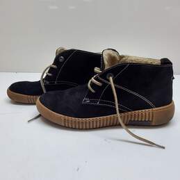 Josef Seibel Black Suede Lace Up Faux Fur Lined Shoes Size 9
