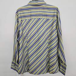 Yellow Blue Striped Long Sleeve Button-Up Shirt alternative image