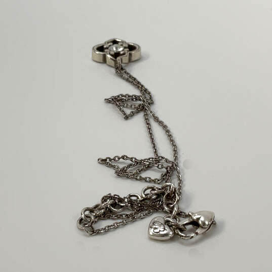 Designer Brighton Silver-Tone Rhinestone Link Chain Pendant Necklace image number 3