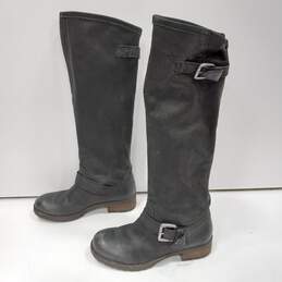 Steve Madden Women's BUCKEYEE Black Soft Leather Knee-High Boots Size 8 alternative image