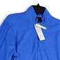 NWT Mens Blue Long Sleeve 1/4 Zip Mock Neck Pullover Sweatshirt Size X-Large image number 3
