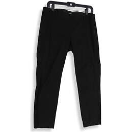 Womens Black Flat Front Pockets Straight Leg Side Zip Ankle Pants Size 6 alternative image