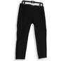 Womens Black Flat Front Pockets Straight Leg Side Zip Ankle Pants Size 6 image number 2