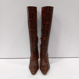 Sam Edelman Davin Women's Knee High Brown Snake Pattern Boots Size 8.5