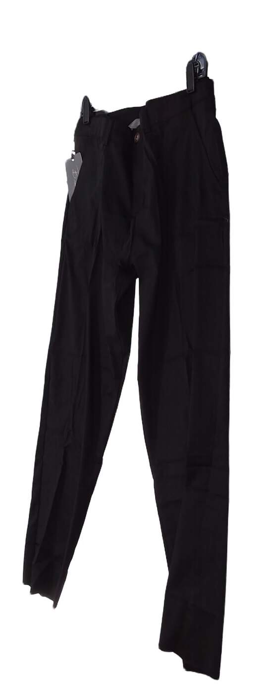 NWT Mens Black Regular Fit Flat Front Pockets Straight Leg Dress Pants image number 2