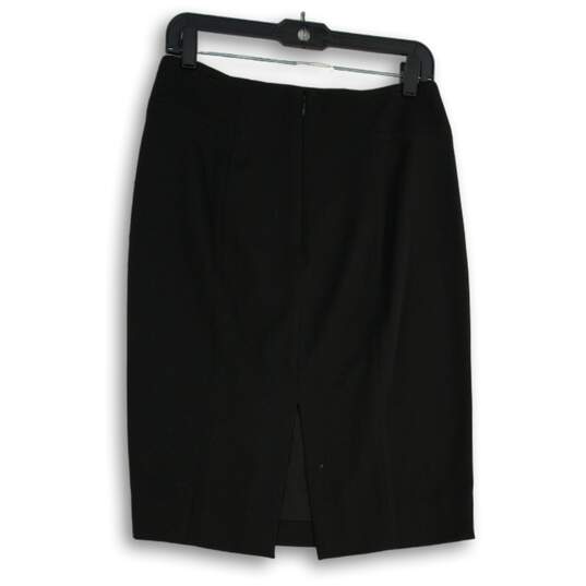White House Black Market Womens Black Back Zip A-Line Skirt Size 6 image number 2