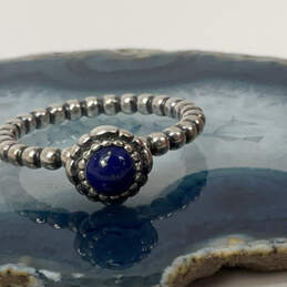 Designer Pandora 925 ALE Sterling Silver Blue Lapis Lazuli Bubble Band Ring