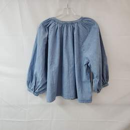 Levi's Blue Cotton Button Up Denim Blouse WM Size XL NWT alternative image